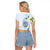 Guam Chamorro Raglan Cropped T Shirt Guasali Flowers Curves Style