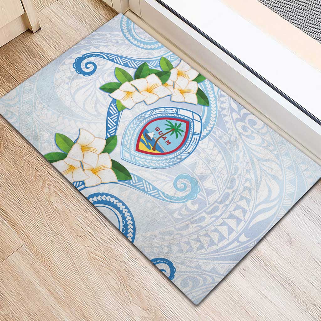 Guam Chamorro Rubber Doormat Guasali Flowers Curves Style