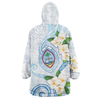 Guam Chamorro Wearable Blanket Hoodie Guasali Flowers Curves Style