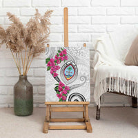 Guam Chamorro Canvas Wall Art Curves Polynesian Tattoo Mix Bougainvillea