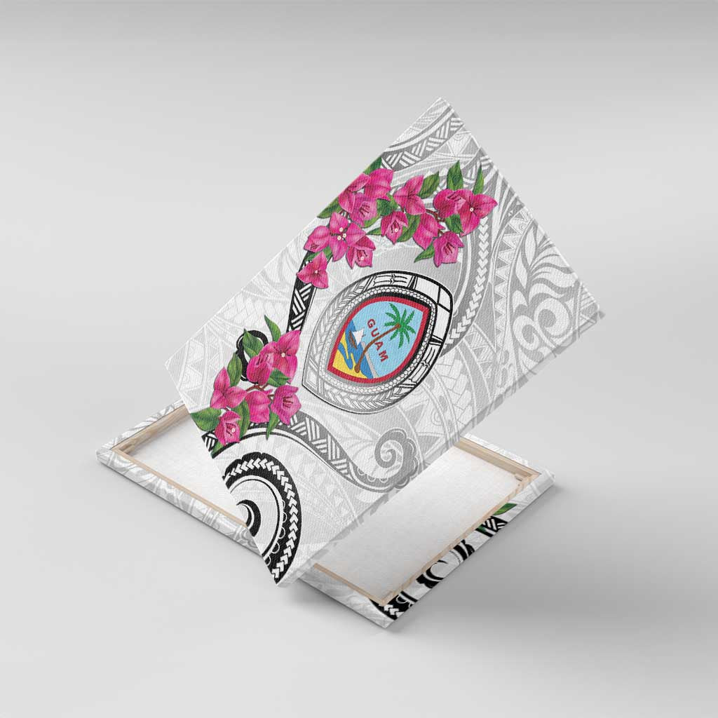 Guam Chamorro Canvas Wall Art Curves Polynesian Tattoo Mix Bougainvillea