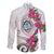 Guam Chamorro Family Matching Off The Shoulder Long Sleeve Dress and Hawaiian Shirt Curves Polynesian Tattoo Mix Bougainvillea