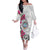 Guam Chamorro Family Matching Off The Shoulder Long Sleeve Dress and Hawaiian Shirt Curves Polynesian Tattoo Mix Bougainvillea