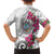 Guam Chamorro Family Matching Short Sleeve Bodycon Dress and Hawaiian Shirt Curves Polynesian Tattoo Mix Bougainvillea