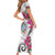 Guam Chamorro Family Matching Short Sleeve Bodycon Dress and Hawaiian Shirt Curves Polynesian Tattoo Mix Bougainvillea