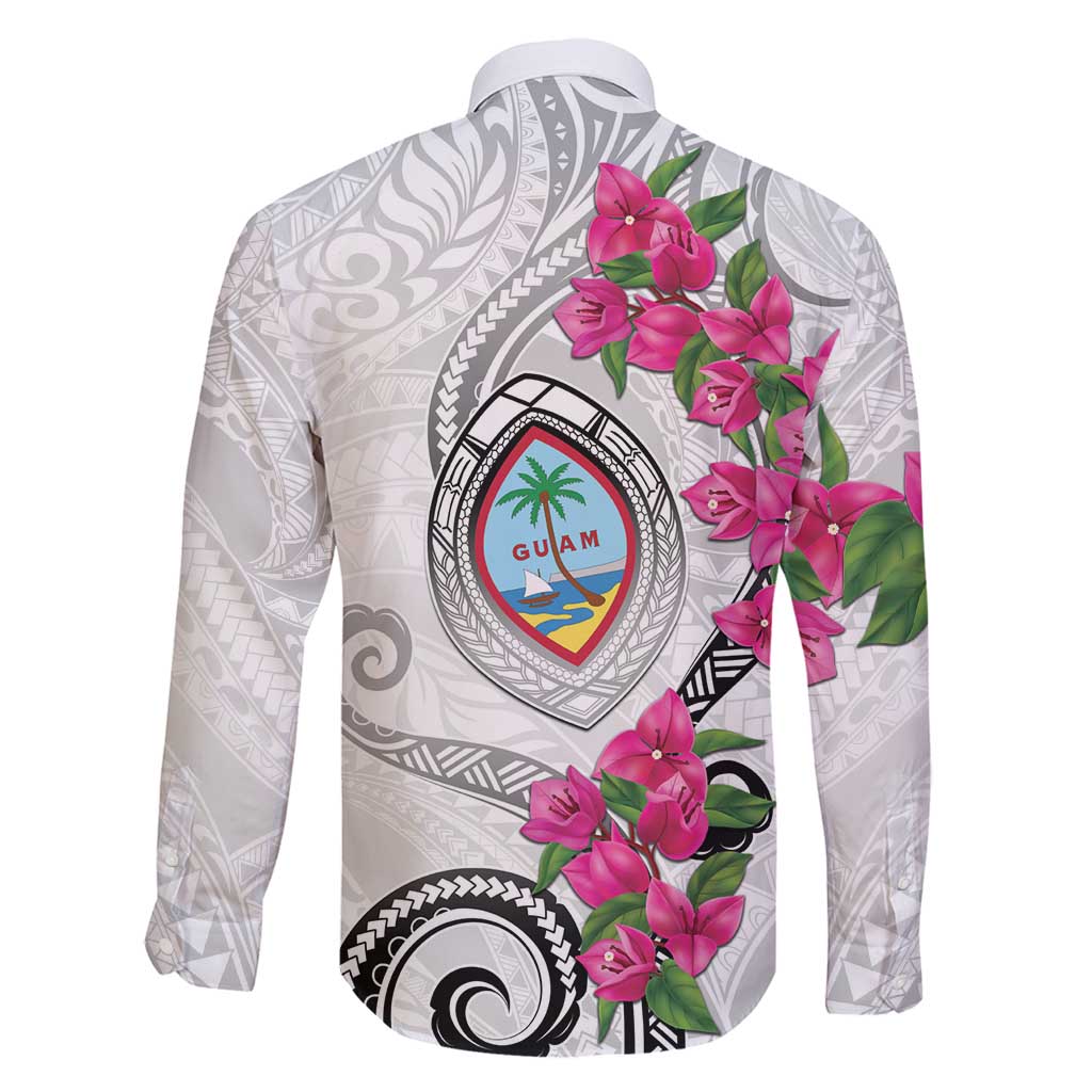 Guam Chamorro Family Matching Summer Maxi Dress and Hawaiian Shirt Curves Polynesian Tattoo Mix Bougainvillea