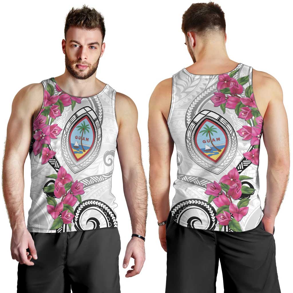 Guam Chamorro Men Tank Top Curves Polynesian Tattoo Mix Bougainvillea