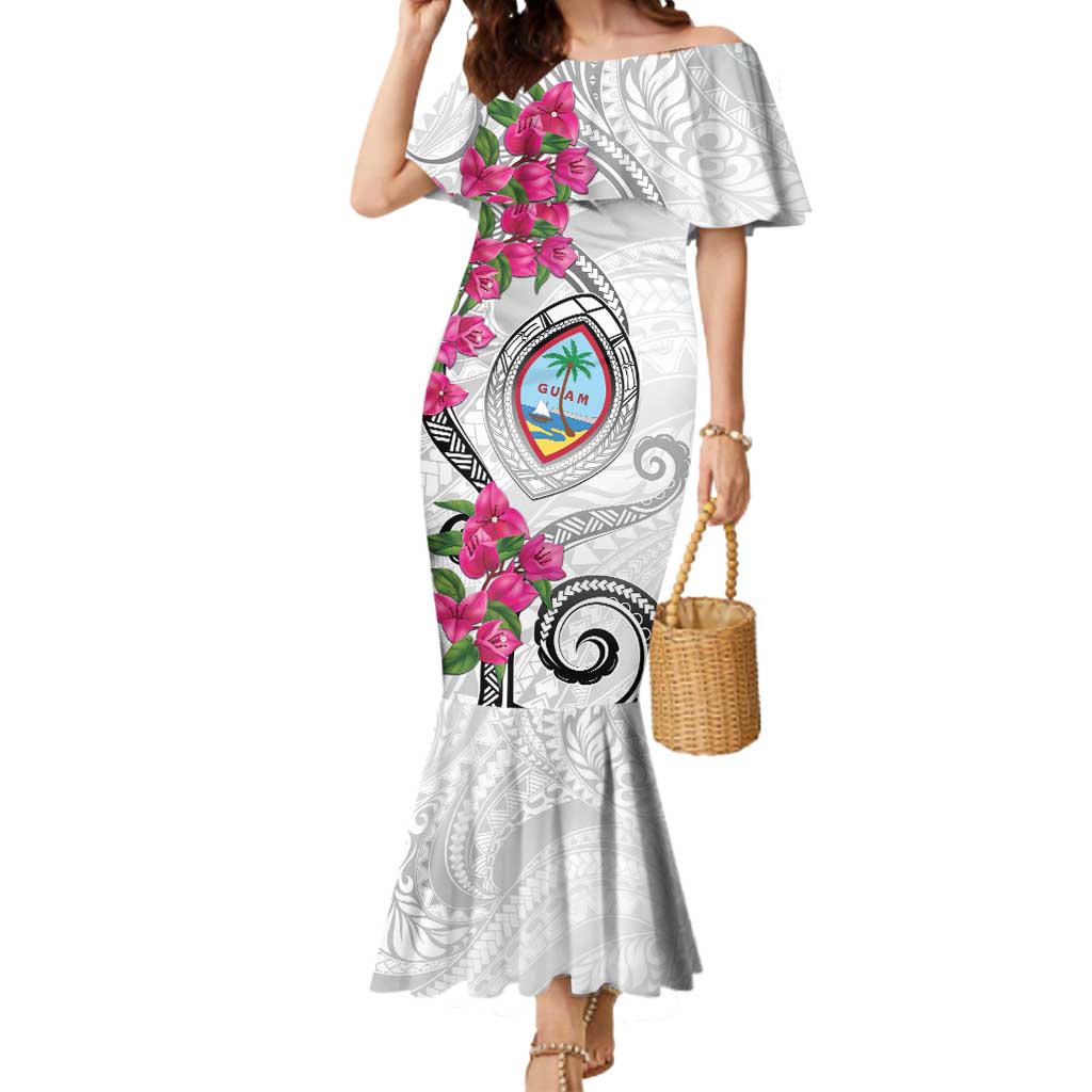 Guam Chamorro Mermaid Dress Curves Polynesian Tattoo Mix Bougainvillea