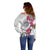 Guam Chamorro Off Shoulder Sweater Curves Polynesian Tattoo Mix Bougainvillea
