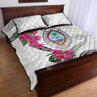 Guam Chamorro Quilt Bed Set Curves Polynesian Tattoo Mix Bougainvillea