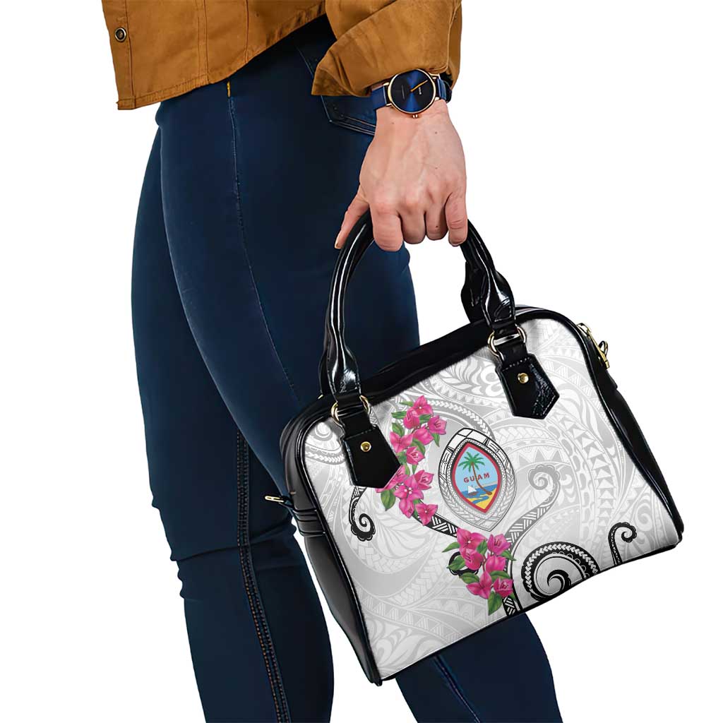 Guam Chamorro Shoulder Handbag Curves Polynesian Tattoo Mix Bougainvillea