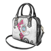 Guam Chamorro Shoulder Handbag Curves Polynesian Tattoo Mix Bougainvillea