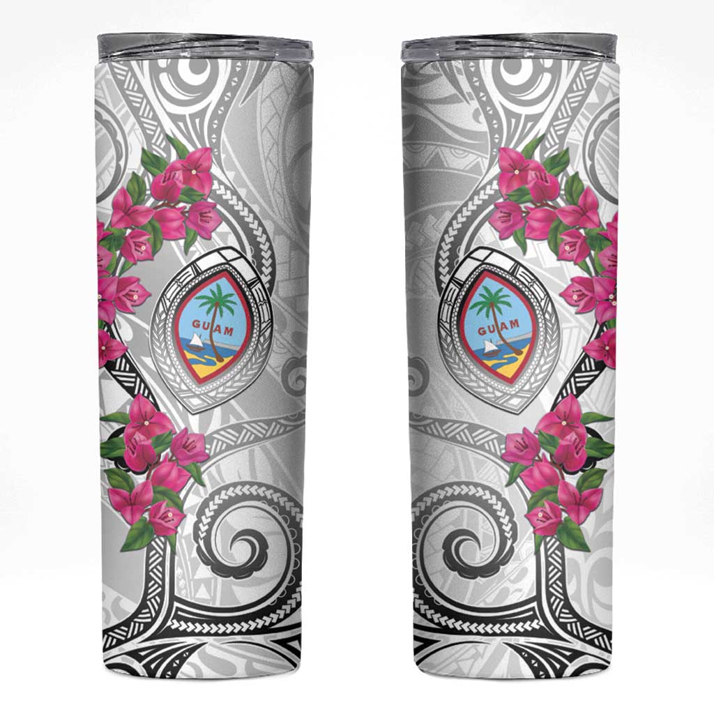 Guam Chamorro Skinny Tumbler Curves Polynesian Tattoo Mix Bougainvillea