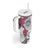 Guam Chamorro Tumbler With Handle Curves Polynesian Tattoo Mix Bougainvillea