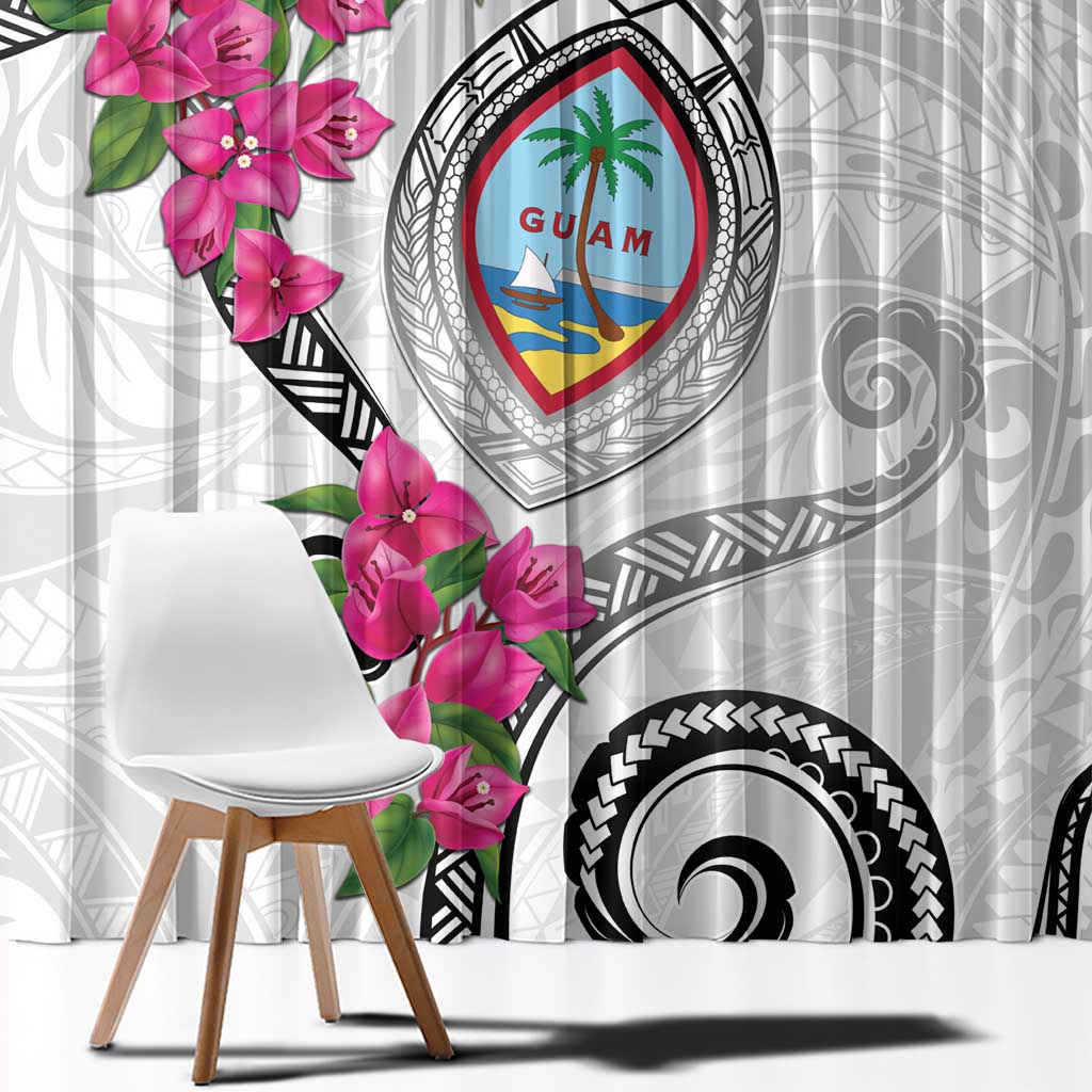 Guam Chamorro Window Curtain Curves Polynesian Tattoo Mix Bougainvillea