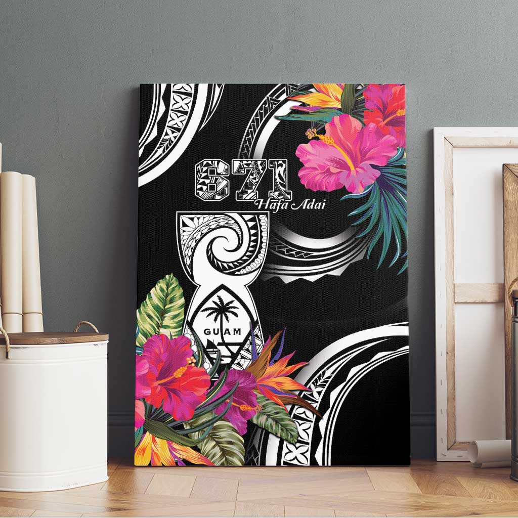 Hafa Adai Guam Canvas Wall Art Polynesian Tattoo Tropical Flowers LT05 - Polynesian Pride