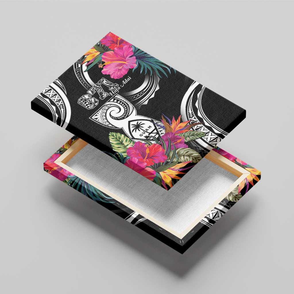 Hafa Adai Guam Canvas Wall Art Polynesian Tattoo Tropical Flowers LT05 - Polynesian Pride
