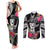 Hafa Adai Guam Couples Matching Tank Maxi Dress and Long Sleeve Button Shirt Polynesian Tattoo Tropical Flowers