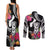 Hafa Adai Guam Couples Matching Tank Maxi Dress and Long Sleeve Button Shirt Polynesian Tattoo Tropical Flowers