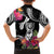 Hafa Adai Guam Family Matching Off The Shoulder Long Sleeve Dress and Hawaiian Shirt Polynesian Tattoo Tropical Flowers