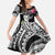 Hafa Adai Guam Family Matching Off The Shoulder Long Sleeve Dress and Hawaiian Shirt Polynesian Tattoo Tropical Flowers