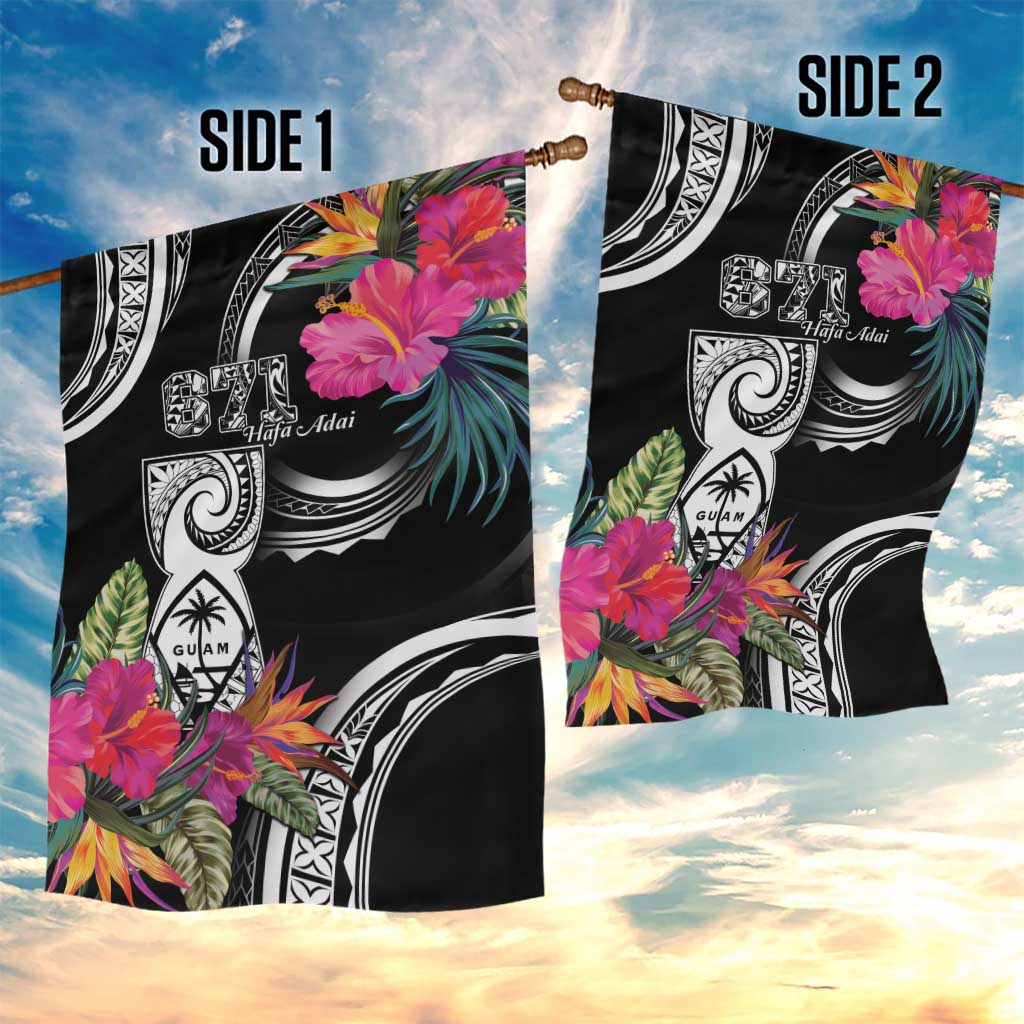 Hafa Adai Guam Garden Flag Polynesian Tattoo Tropical Flowers