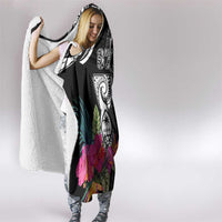 Hafa Adai Guam Hooded Blanket Polynesian Tattoo Tropical Flowers
