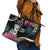 Hafa Adai Guam Leather Tote Bag Polynesian Tattoo Tropical Flowers