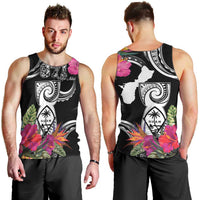 Hafa Adai Guam Men Tank Top Polynesian Tattoo Tropical Flowers