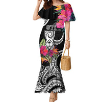 Hafa Adai Guam Mermaid Dress Polynesian Tattoo Tropical Flowers