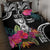 Hafa Adai Guam Quilt Bed Set Polynesian Tattoo Tropical Flowers