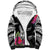 Hafa Adai Guam Sherpa Hoodie Polynesian Tattoo Tropical Flowers