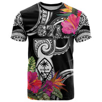 Hafa Adai Guam T Shirt Polynesian Tattoo Tropical Flowers