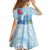 Hafa Adai Guam Family Matching Puletasi and Hawaiian Shirt Tropical Flowers Blue Gradient