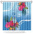 Hafa Adai Guam Shower Curtain Tropical Flowers Blue Gradient