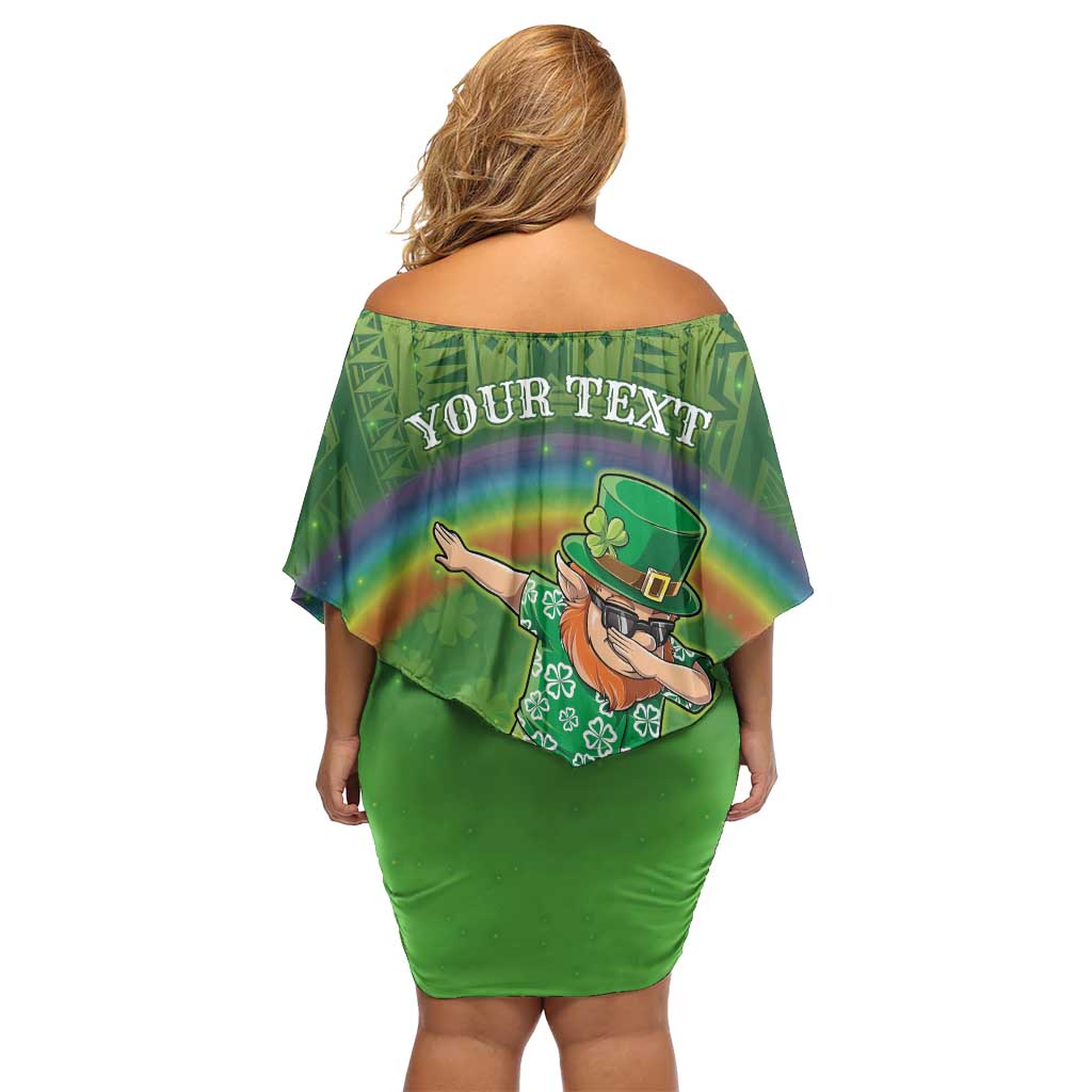 Personalised Hawaii Saint Patrick's Day Family Matching Off Shoulder Short Dress and Hawaiian Shirt Let's Get Fit Shaced LT05 - Polynesian Pride