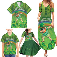 Personalised Hawaii Saint Patrick's Day Family Matching Summer Maxi Dress and Hawaiian Shirt Let's Get Fit Shaced LT05 - Polynesian Pride