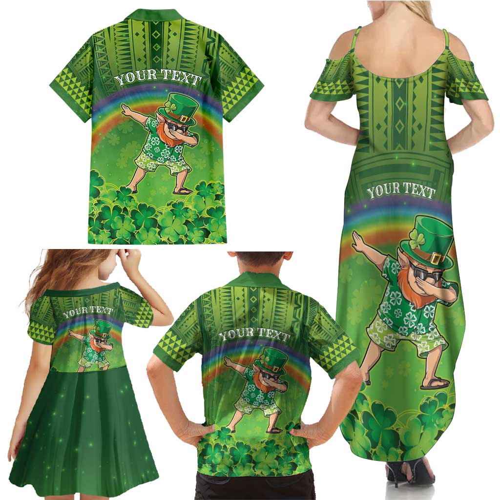 Personalised Hawaii Saint Patrick's Day Family Matching Summer Maxi Dress and Hawaiian Shirt Let's Get Fit Shaced LT05 - Polynesian Pride
