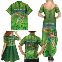 Personalised Hawaii Saint Patrick's Day Family Matching Summer Maxi Dress and Hawaiian Shirt Let's Get Fit Shaced LT05 - Polynesian Pride