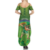 Personalised Hawaii Saint Patrick's Day Family Matching Summer Maxi Dress and Hawaiian Shirt Let's Get Fit Shaced LT05 - Polynesian Pride