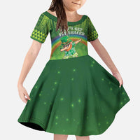 Personalised Hawaii Saint Patrick's Day Family Matching Tank Maxi Dress and Hawaiian Shirt Let's Get Fit Shaced LT05 Daughter's Dress Green - Polynesian Pride
