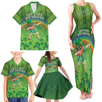 Personalised Hawaii Saint Patrick's Day Family Matching Tank Maxi Dress and Hawaiian Shirt Let's Get Fit Shaced LT05 - Polynesian Pride