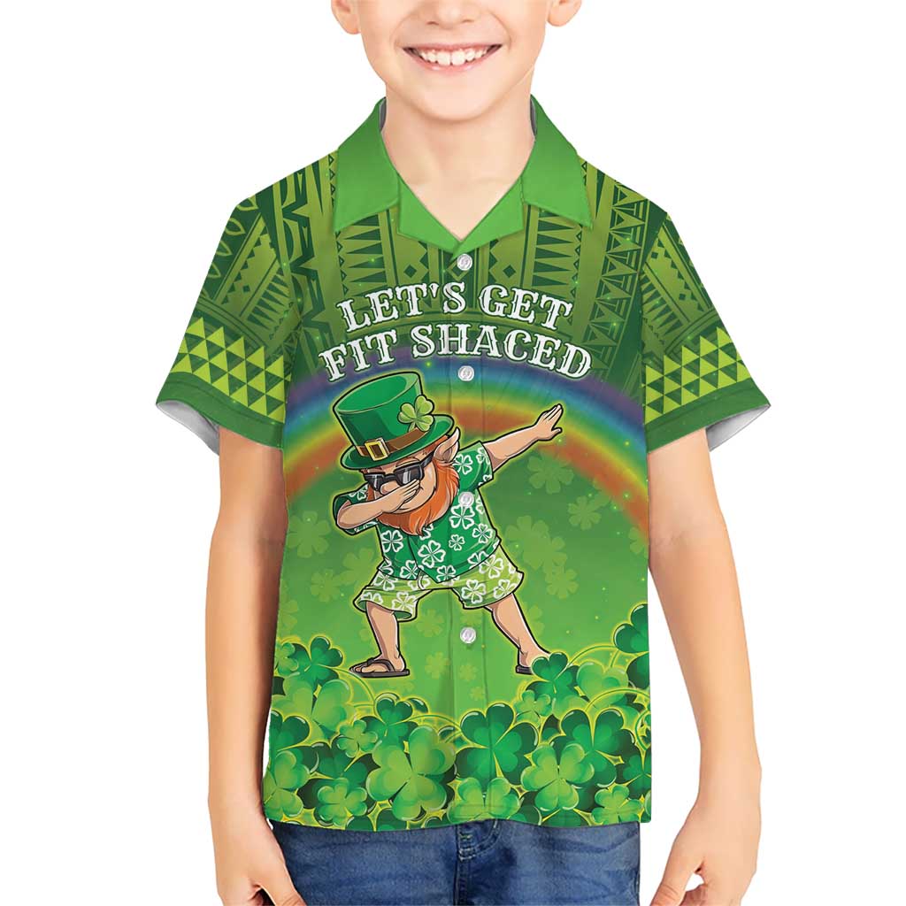 Personalised Hawaii Saint Patrick's Day Kid Hawaiian Shirt Let's Get Fit Shaced