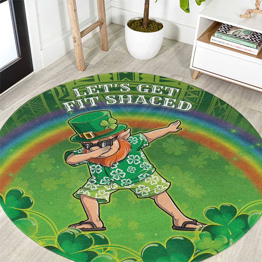 Hawaii Saint Patrick's Day Round Carpet Let's Get Fit Shaced LT05 Green - Polynesian Pride