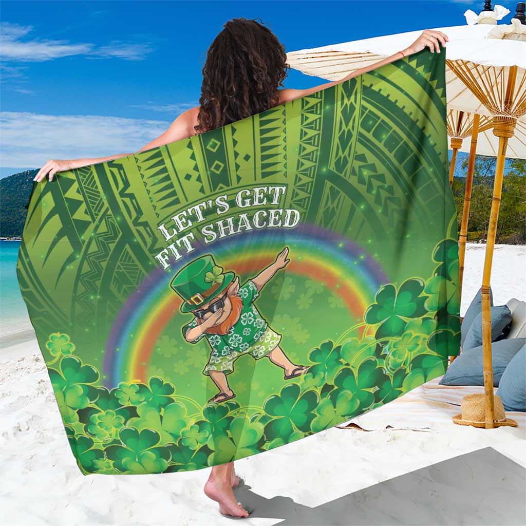 Hawaii Saint Patrick's Day Sarong Let's Get Fit Shaced LT05 One Size 44 x 66 inches Green - Polynesian Pride