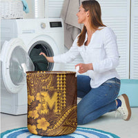 Hawaii Mililani High School Laundry Basket Tribal Tattoo With Hibiscus Flowers