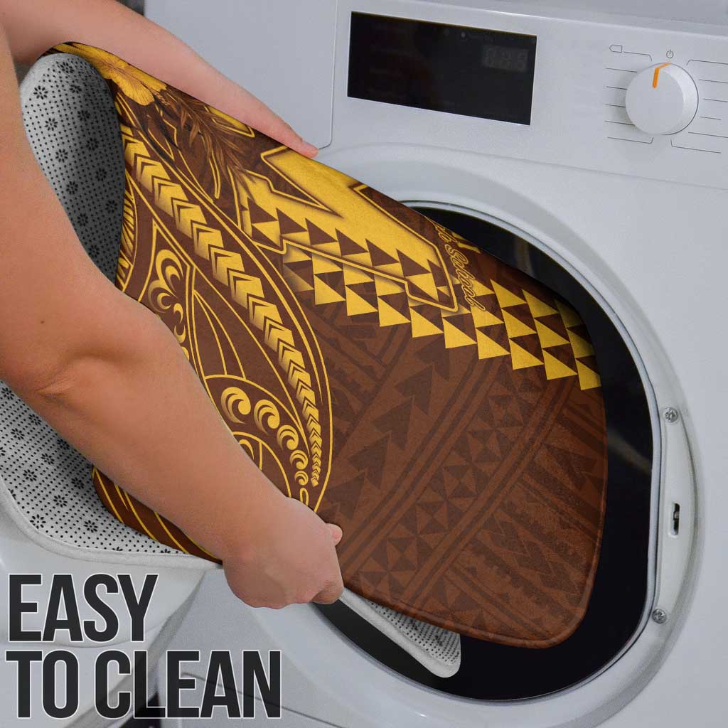 Hawaii Mililani High School Bathroom Set Tribal Tattoo With Hibiscus Flowers