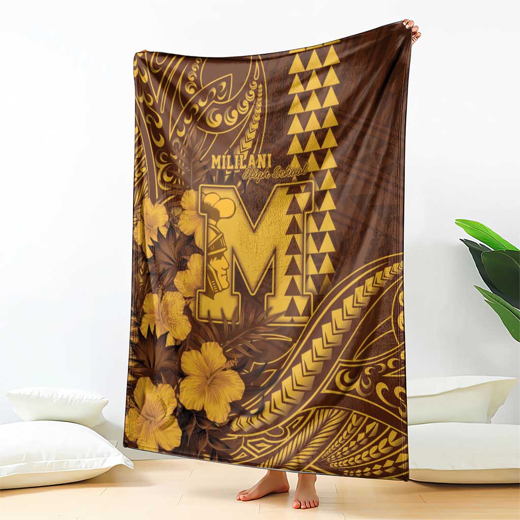 Hawaii Mililani High School Blanket Tribal Tattoo With Hibiscus Flowers