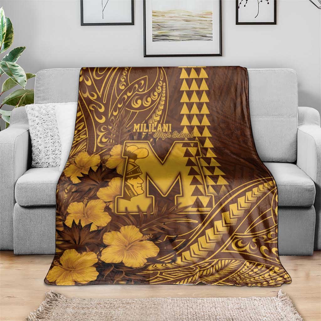 Hawaii Mililani High School Blanket Tribal Tattoo With Hibiscus Flowers