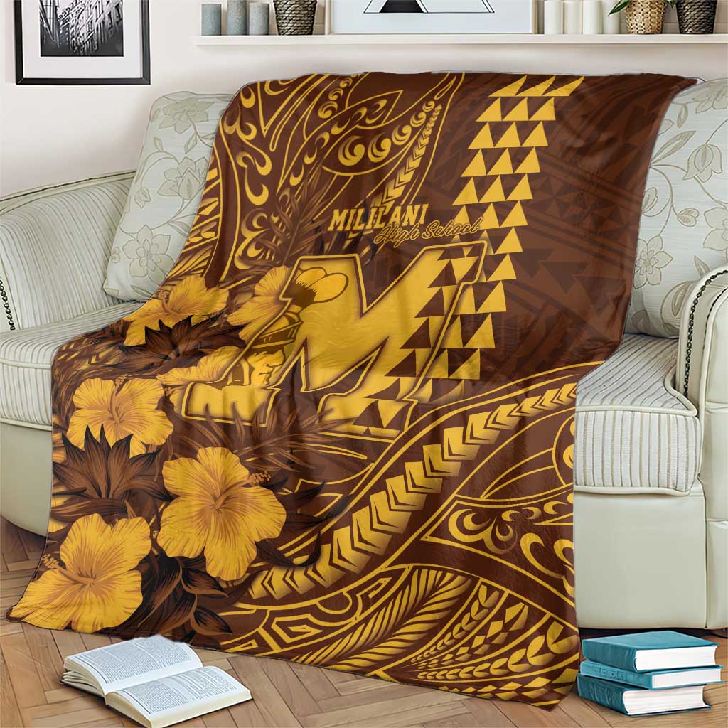 Hawaii Mililani High School Blanket Tribal Tattoo With Hibiscus Flowers